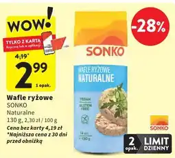 Intermarche Wafle ryżowe SONKO naturalne oferta