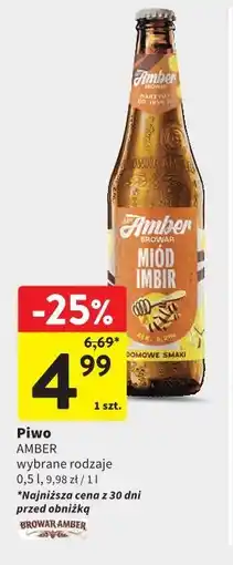 Intermarche Piwo AMBER miód imbir oferta