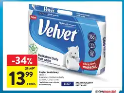 Intermarche Papier toaletowy Velvet Delikatnie biały Soft white oferta