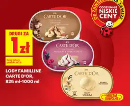 Biedronka Carte d'Or Family Ice Cream (Tiramisu, Yoghurt & Forest Fruit, Velvety Vanilla) 825ml-1000ml oferta