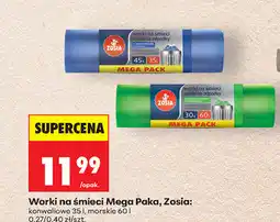 Biedronka Zosia Worki na śmieci Mega Pack (35 l, 60 szt. / 60 l, 30 szt.) oferta