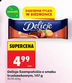 Biedronka Delicje Szampańskie o smaku truskawkowym oferta