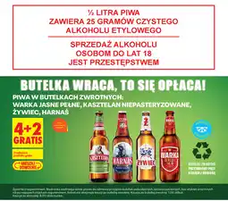 Biedronka Piwo w butelkach zwrotnych: Warka Jasne Pełne, Kasztelan Niepasteryzowane, Żywiec, Harnaś oferta