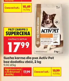 Biedronka Sucha karma dla psa Active Pet bez dodatku zbóż oferta