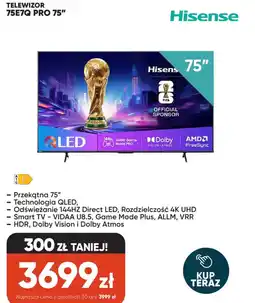 Max Elektro Hisense Telewizor 75E7Q PRO 75" oferta