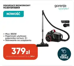 Max Elektro Odkurzacz bezworkowy Gorenje VCE01SFABKR oferta