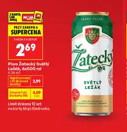 Biedronka Piwo Zatecký Světlý oferta