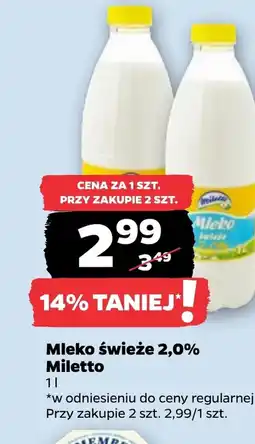 Netto Mleko Miletto oferta