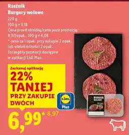 Lidl RZEŹNIK Burgery wołowe oferta