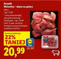 Lidl RZEŹNIK Wołowina – mięso na gulasz oferta