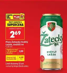 Biedronka Piwo Žatecký Světlý Ležák 6x500 ml oferta