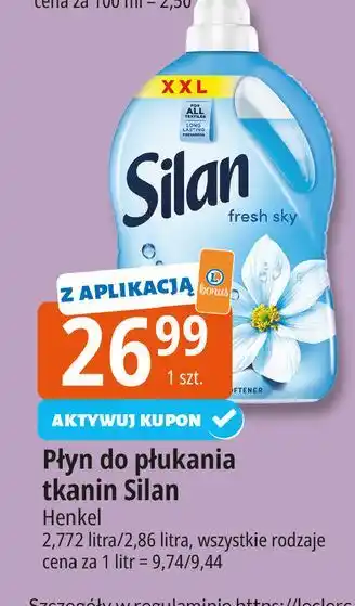 E.Leclerc Płyn do płukania fresh sky Silan oferta