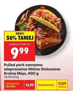 Biedronka Pulled pork szarpana wieprzowina Wolno Gotowane Kraina Mies, 400 g oferta