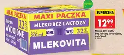Biedronka Mleko UHT 3,2% bez laktozy Wydojone, 6x500ml oferta