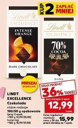 Kaufland Czekolada 70% cocoa Lindt Excellence oferta