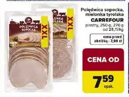 Carrefour Polędwica sopocka, mielonka tyrolska CARREFOUR oferta