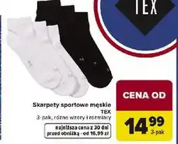 Carrefour Skarpety sportowe męskie TEX oferta