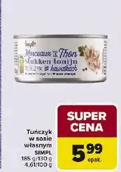 Carrefour Tuńczyk w sosie własnym SIMPL oferta