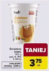 Carrefour Śmietana SIMPL 18% oferta