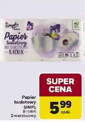 Carrefour Papier toaletowy SIMPL 8 rolek, 2-warstwowy oferta