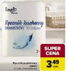 Carrefour Ręcznik papierowy SIMPL 2 rolki, 2-warstwowy oferta