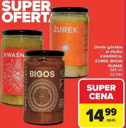 Carrefour Danie górskie w słoiku KWAŚNICA, ŻUREK, BIGOS RUMAK oferta
