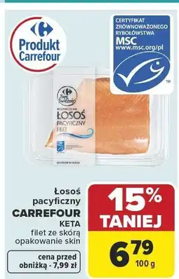 Carrefour Łosoś pacyficzny CARREFOUR KETA filet ze skórą opakowanie skin oferta