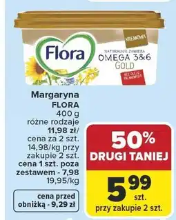 Carrefour Margaryna FLORA 400 g różne rodzaje oferta