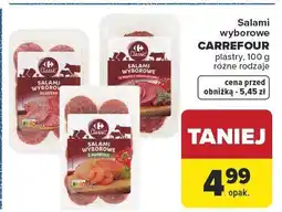 Carrefour Salami wyborowe CARREFOUR plastry 100g różne rodzaje oferta