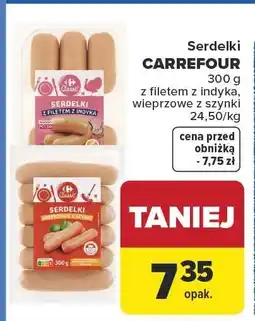 Carrefour Serdelki CARREFOUR 300g z filetem z indyka, wieprzowe z szynki oferta