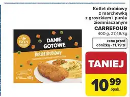 Carrefour Market Kotlet drobiowy z marchewką z groszkiem i puree ziemniaczanym CARREFOUR oferta