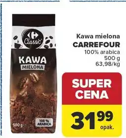 Carrefour Market Kawa mielona CARREFOUR 100% arabica oferta