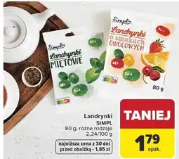 Carrefour Market Landrynki SIMPL 80g, różne rodzaje oferta