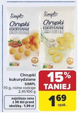 Carrefour Chrupki kukurydziane SIMPL 70g, różne rodzaje oferta