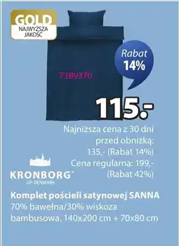 JYSK Kronborg Komplet pościeli satynowej SANNA oferta