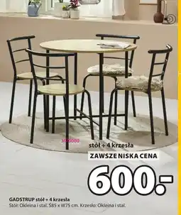 JYSK Gadstrup stół + 4 krzesła oferta
