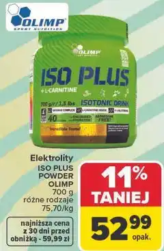 Carrefour Elektrolity ISO PLUS POWDER OLIMP (700 g, różne rodzaje) oferta