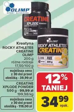 Carrefour Kreatyna ROCKY ATHLETES CREATINE OLIMP (200 g, różne rodzaje) oferta