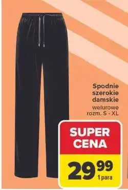 Carrefour Spodnie szerokie damskie welurowe rozm. S-XL oferta