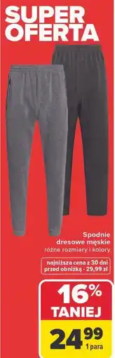 Carrefour Spodnie dresowe męskie oferta