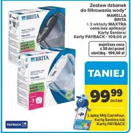 Carrefour Zestaw dzbanek do filtrowania wody MARELLA BRITA + 3 wkłady MAXTRA oferta