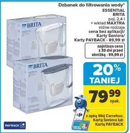 Carrefour Dzbanek do filtrowania wody ESSENTIAL BRITA poj. 2,4 l + wkład MAXTRA oferta