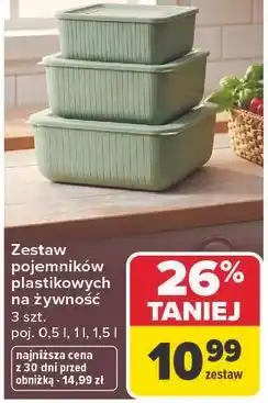Carrefour Zestaw pojemników plastikowych na żywność 3 szt oferta