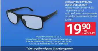 Selgros Okulary do czytania Silver Collection oferta