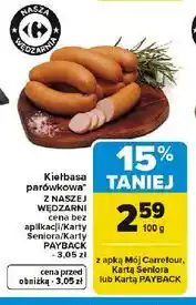 Carrefour Kiełbasa parówkowa wędzona oferta