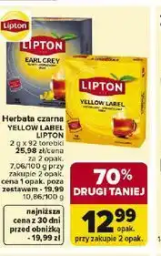Carrefour Lipton herbata czarna Yellow Label, Earl Grey oferta