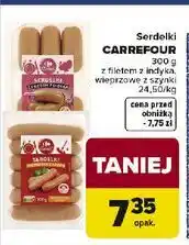 Carrefour Serdelki z filetem indyka Carrefour Classic oferta