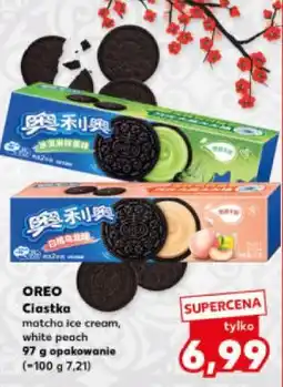 Kaufland OREO Ciastka matcha ice cream, white peach oferta