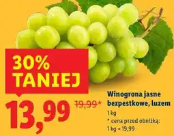 Lidl Winogrona jasne bezpestkowe, luzem oferta