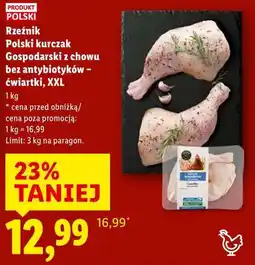 Lidl Polski kurczak Gospodarski z chowu bez antybiotyków – ćwiartki, XXL oferta